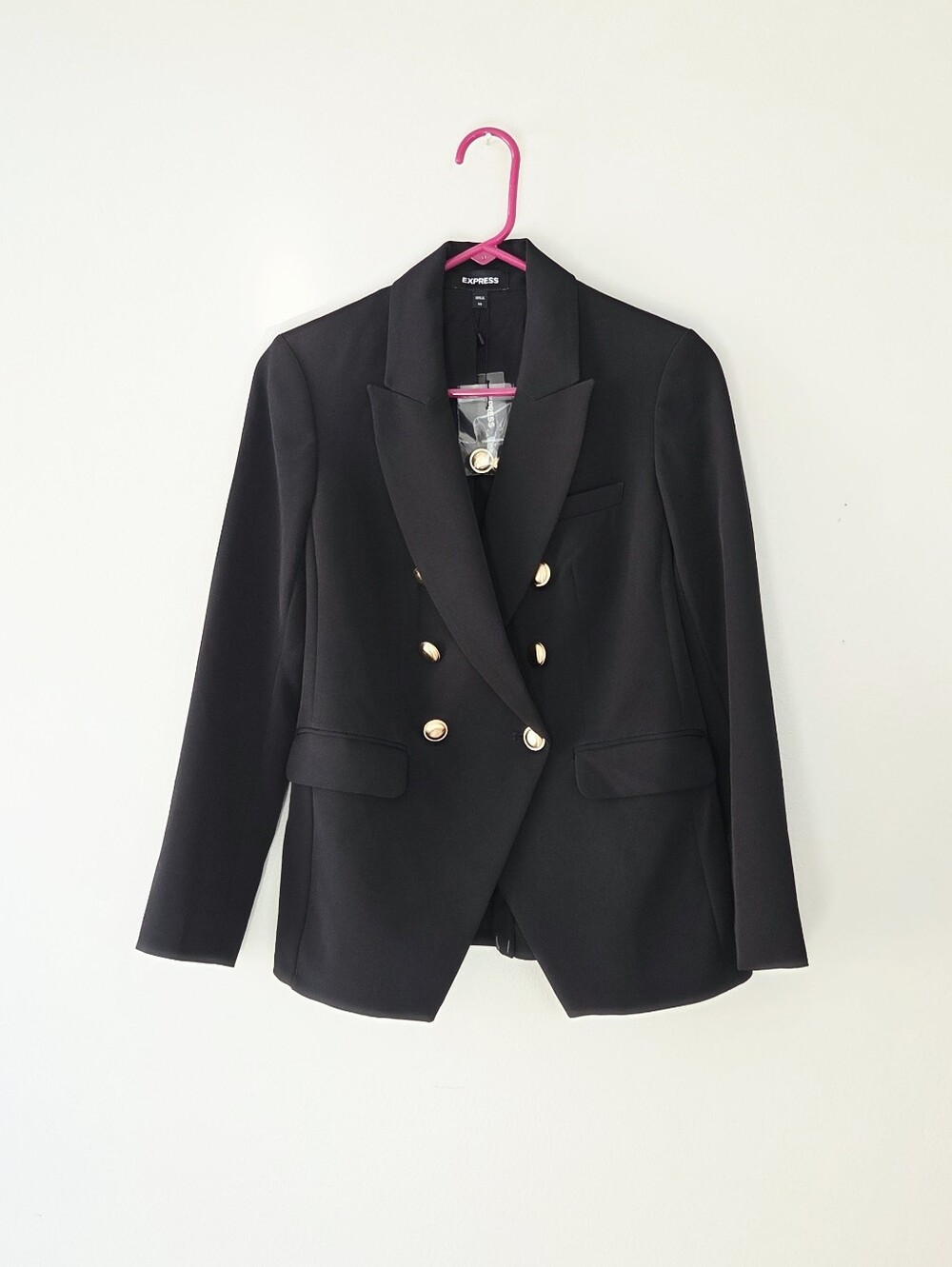 Express Editor Double Breasted Novelty Button Blazer Size XS - Picture 4 of 8